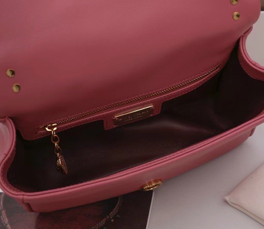 Bvlgari Serpenti Cabochon Small Bag In Pink Leather