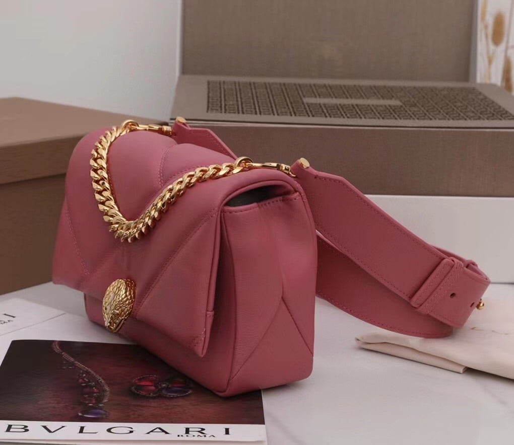 Bvlgari Serpenti Cabochon Small Bag In Pink Leather