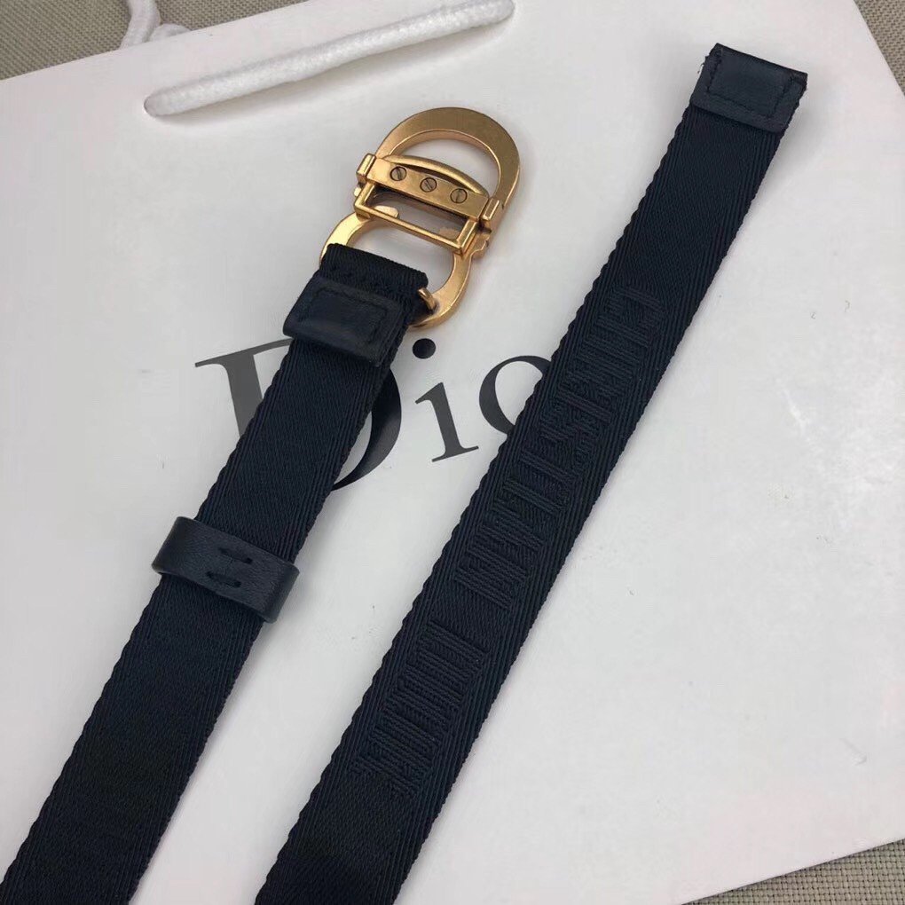 Dior Saddle 20MM Belt In Black Jacquard