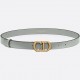 Dior Saddle 20MM Belt In Grey Calfskin