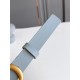 Dior Saddle 20MM Belt In Grey Calfskin