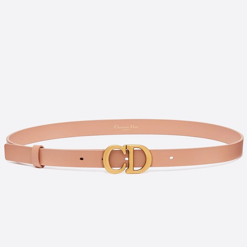 Dior Saddle 20MM Belt In Nude Calfskin