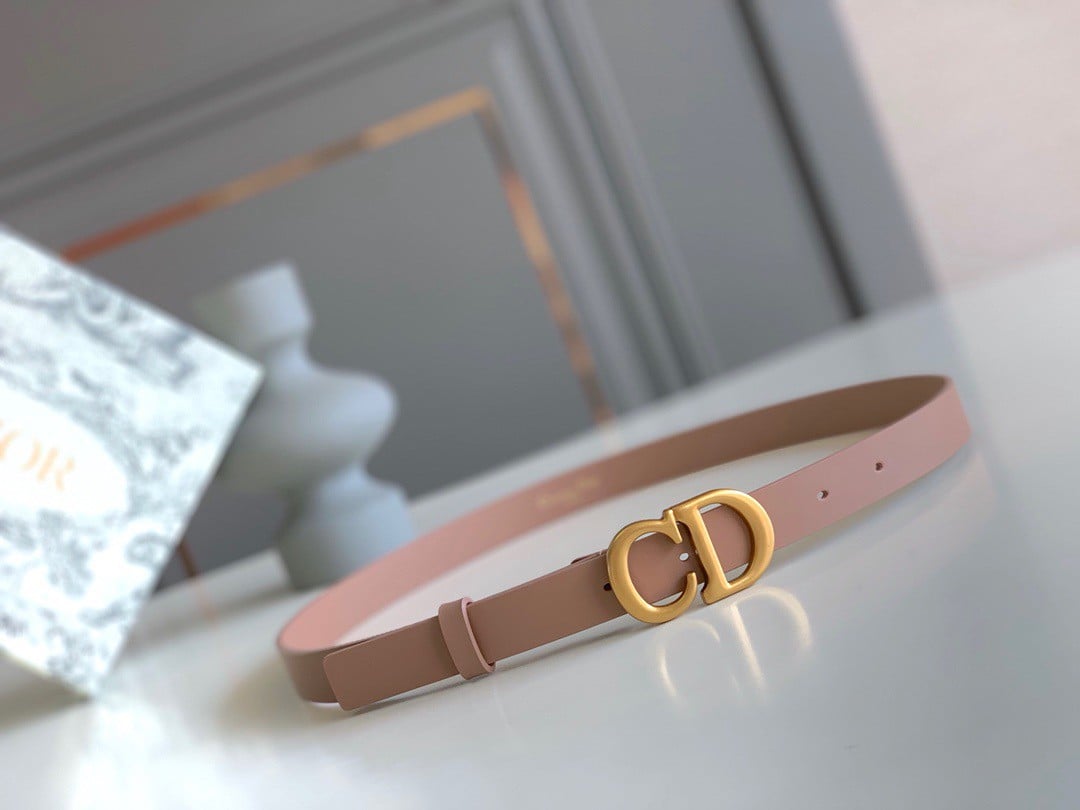 Dior Saddle 20MM Belt In Nude Calfskin