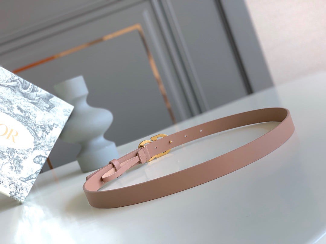 Dior Saddle 20MM Belt In Nude Calfskin