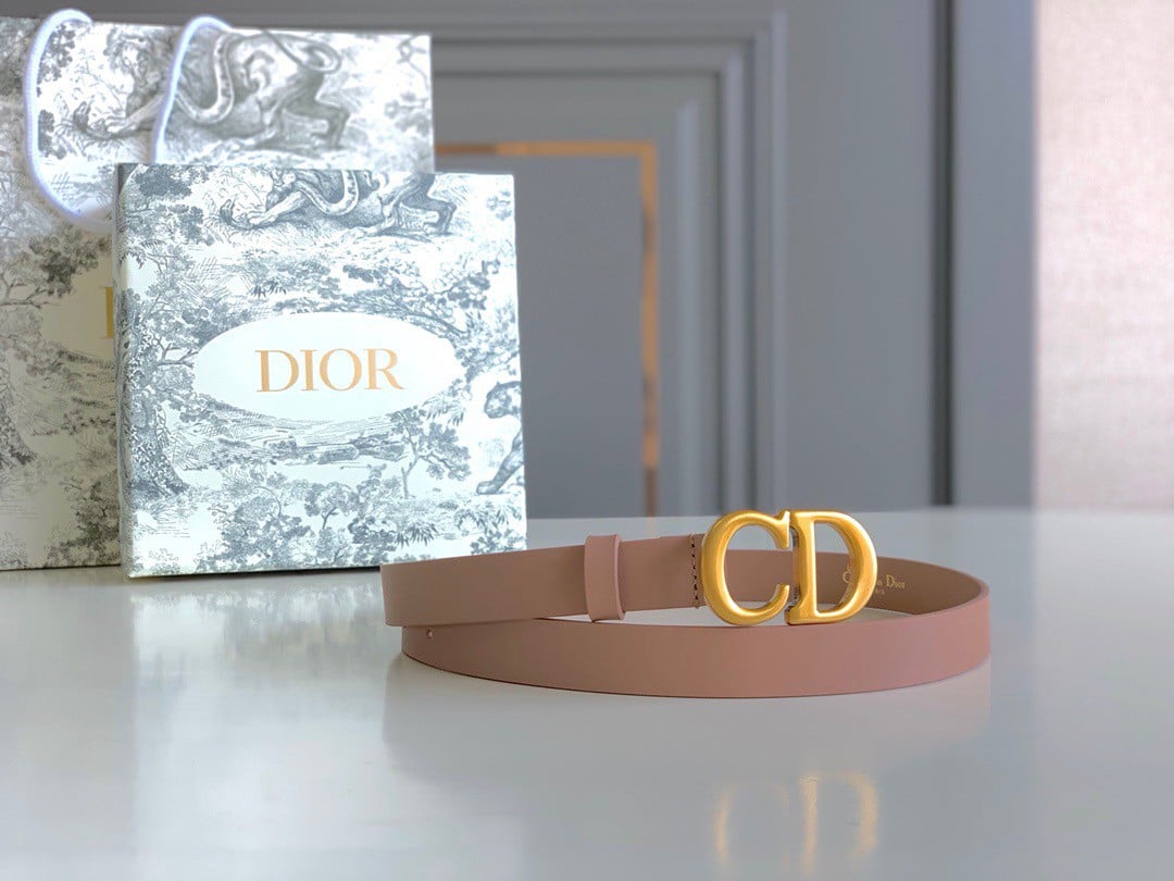 Dior Saddle 20MM Belt In Nude Calfskin