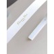 Dior Saddle 20MM Belt In White Calfskin