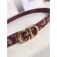 Dior Saddle 20MM Belt In Bordeaux Dior Oblique Jacquard