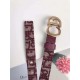 Dior Saddle 20MM Belt In Bordeaux Dior Oblique Jacquard