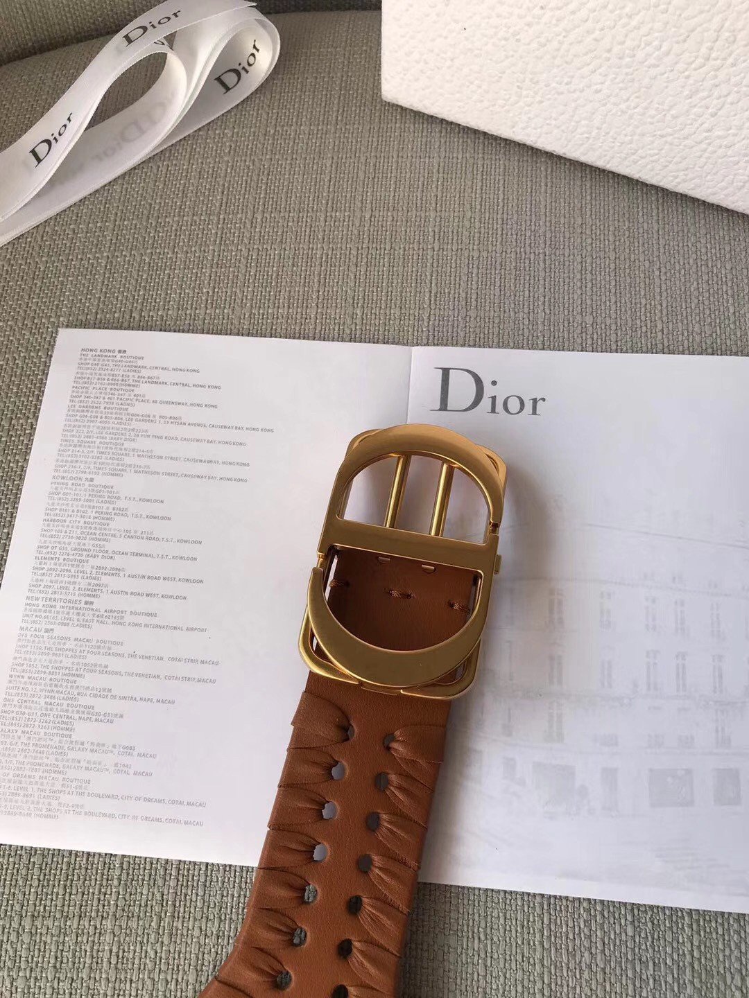 Dior 30 Montaigne 40MM Belt In Camel Calfskin