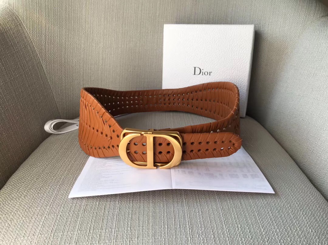 Dior 30 Montaigne 40MM Belt In Camel Calfskin