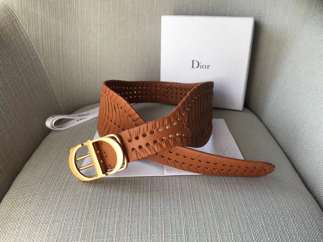 Dior 30 Montaigne 40MM Belt In Camel Calfskin