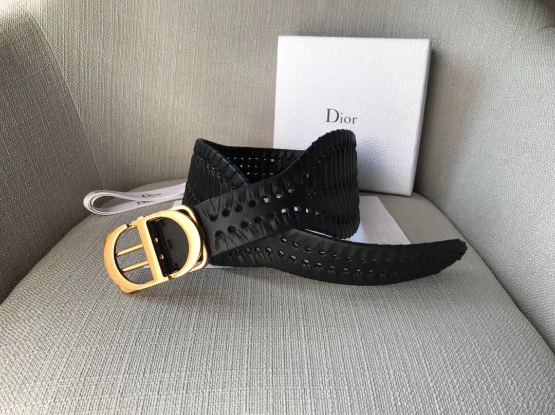 Dior 30 Montaigne 40MM Belt In Black Calfskin