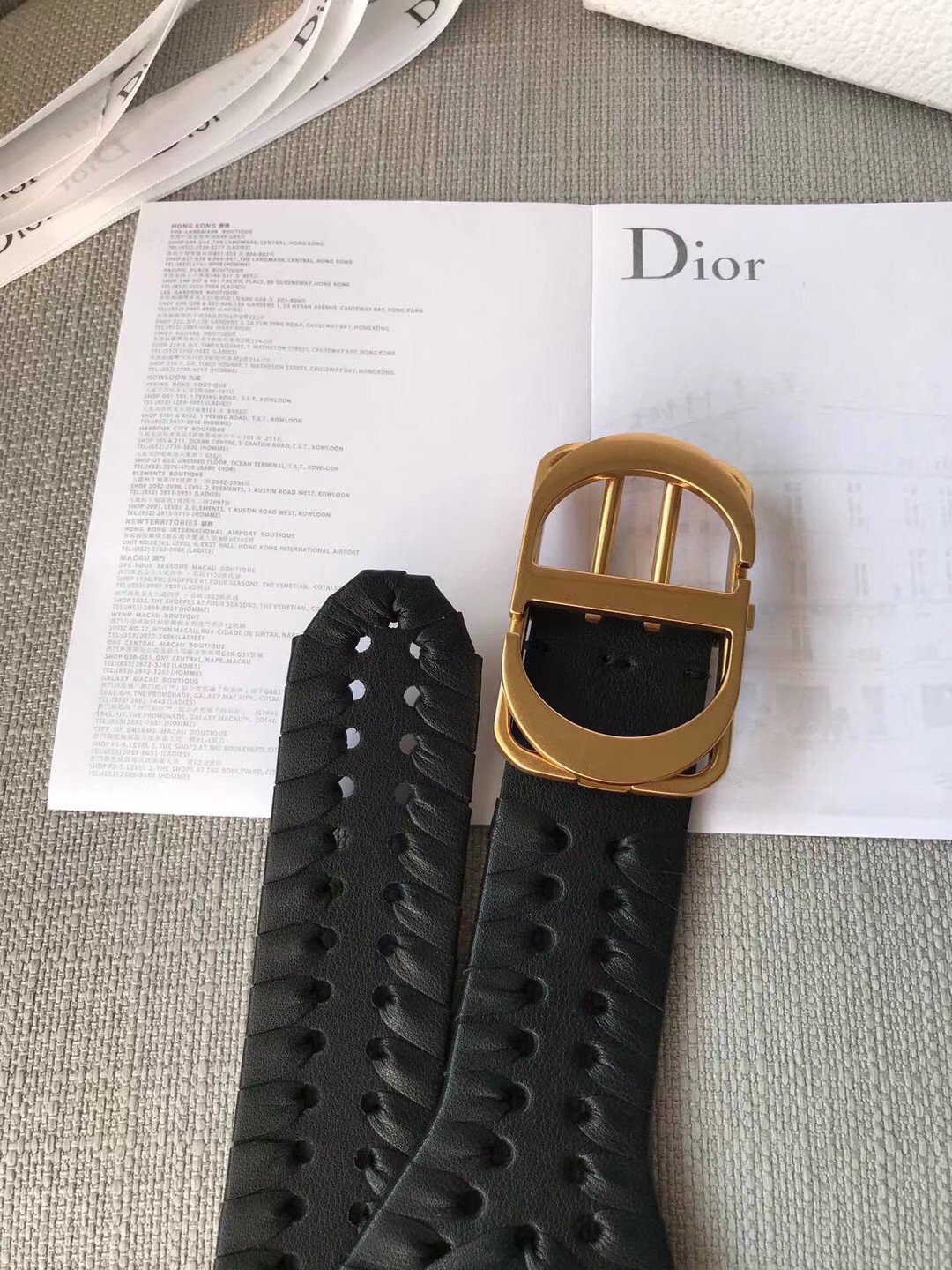 Dior 30 Montaigne 40MM Belt In Black Calfskin