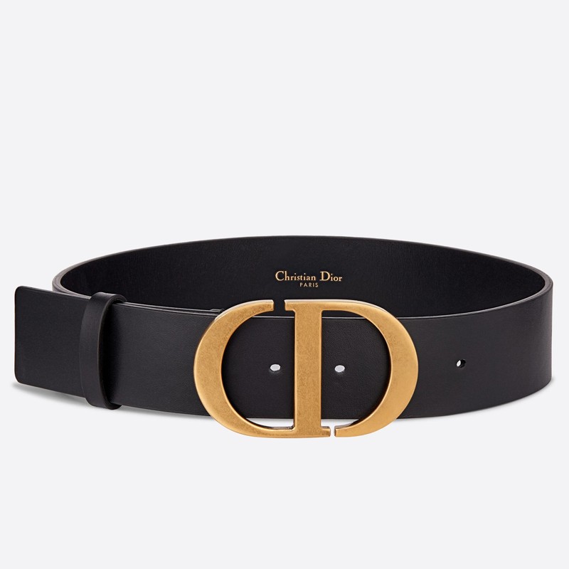 Dior 30 Montaigne 35MM Belt In Black Smooth Calfskin