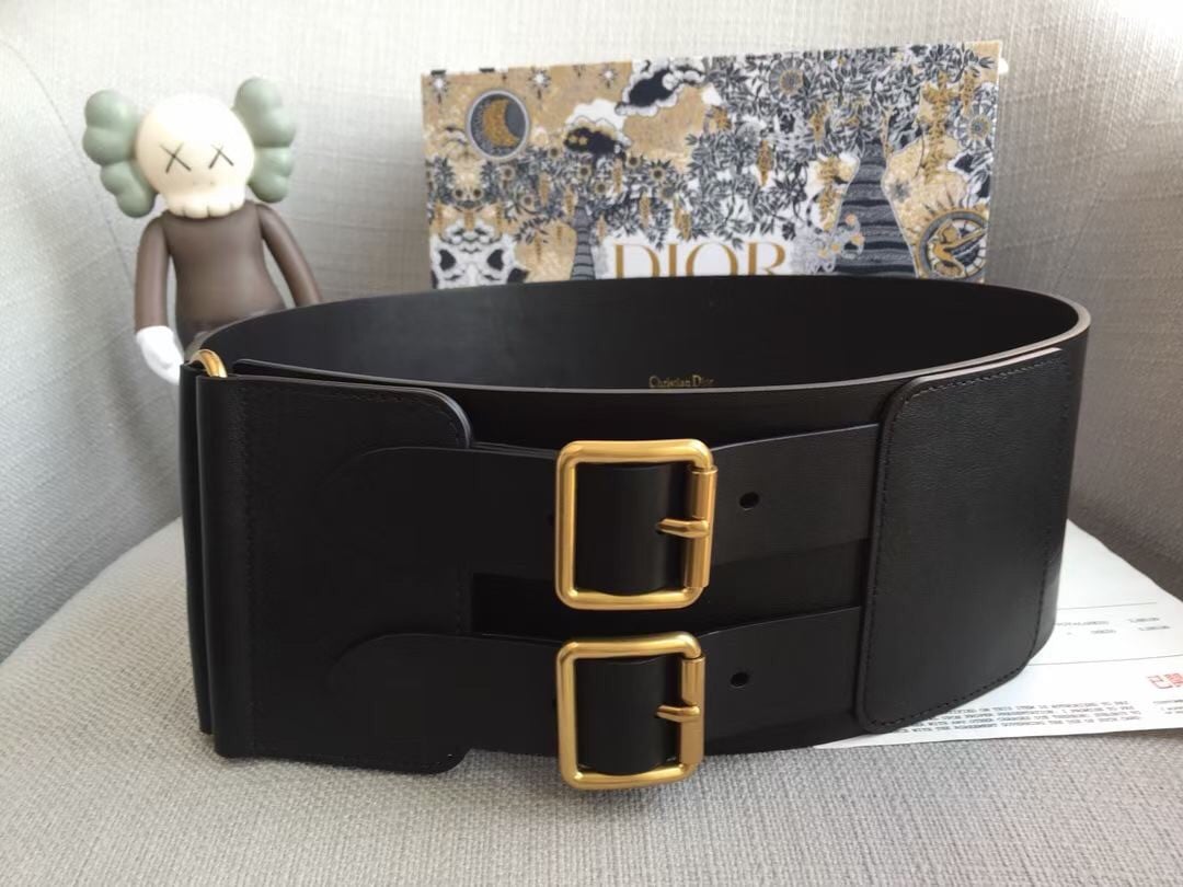 Dior D-Waist Belt 100MM In Black Smooth Calfskin