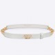 Dior Caro 15MM Belt in White Calfskin and Chain