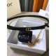 Dior Caro 15MM Belt with Removable Pouch in Black Calfskin