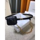 Dior Caro 15MM Belt with Removable Pouch in Black Calfskin