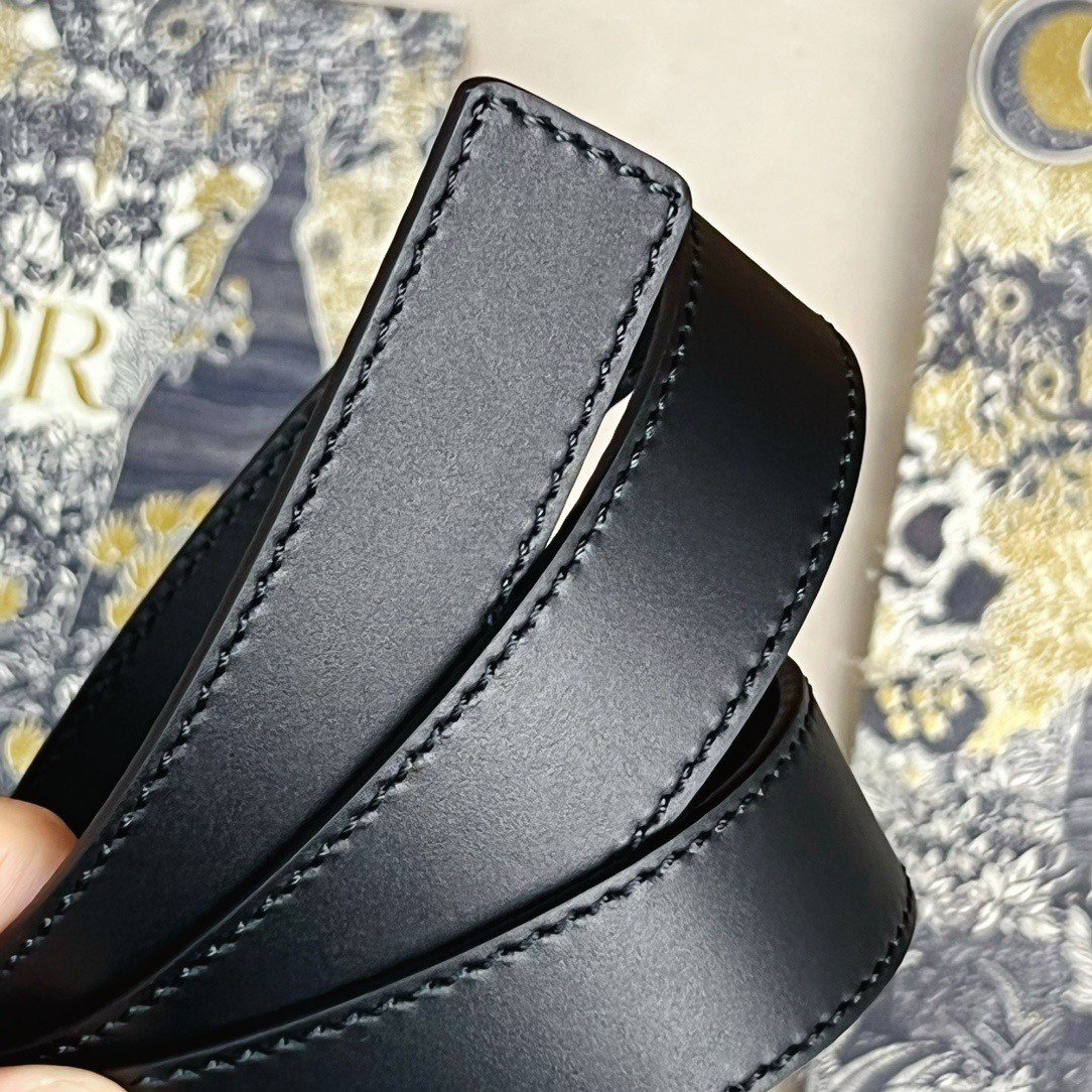 Dior D-Fence 30MM Belt In Black Calfskin