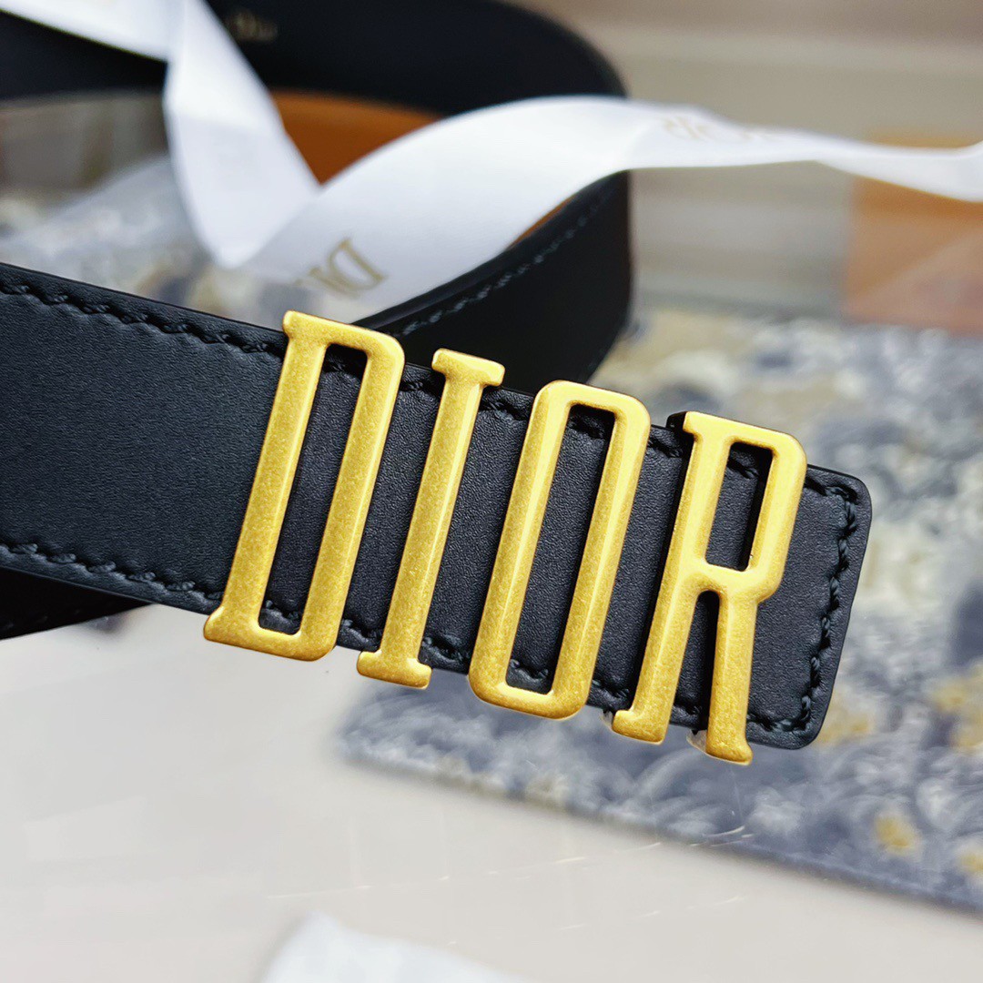 Dior D-Fence 30MM Belt In Black Calfskin