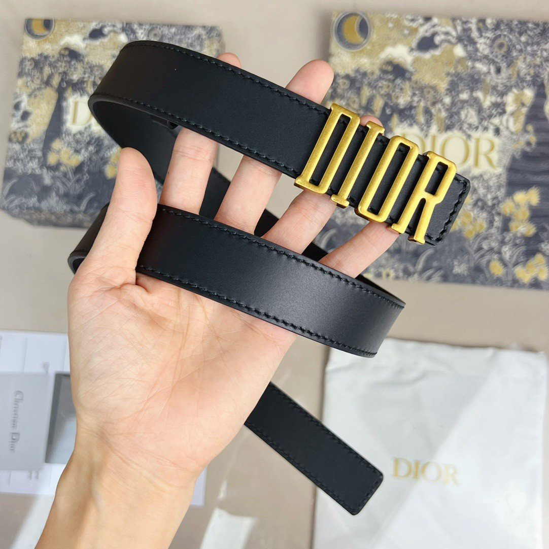 Dior D-Fence 30MM Belt In Black Calfskin