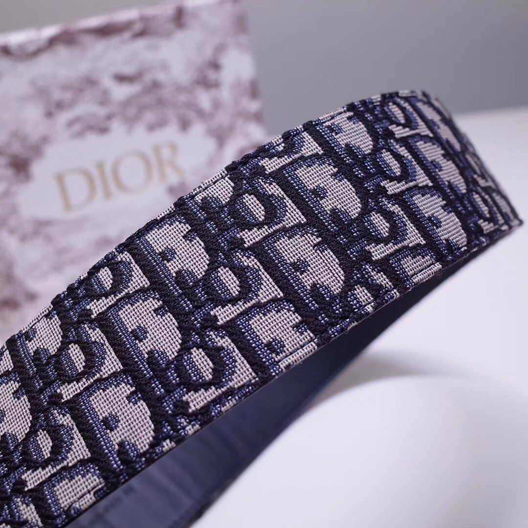 Dior Diorquake 55MM Belt In Blue Oblique Canvas