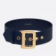 Dior Diorquake 55MM Belt In Dark Blue Calfskin