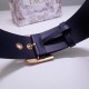 Dior Diorquake 55MM Belt In Dark Blue Calfskin