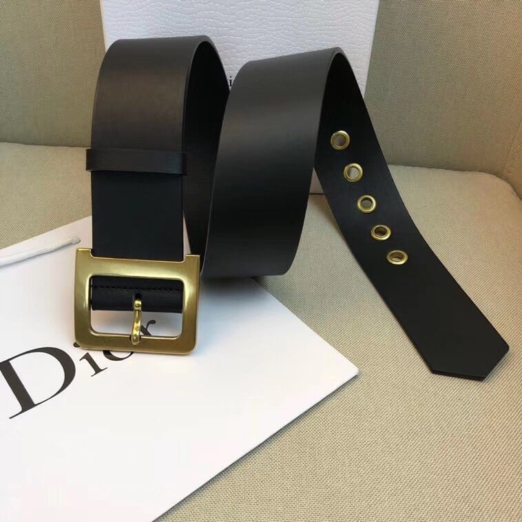 Dior Diorquake 55MM Belt In Black Calfskin