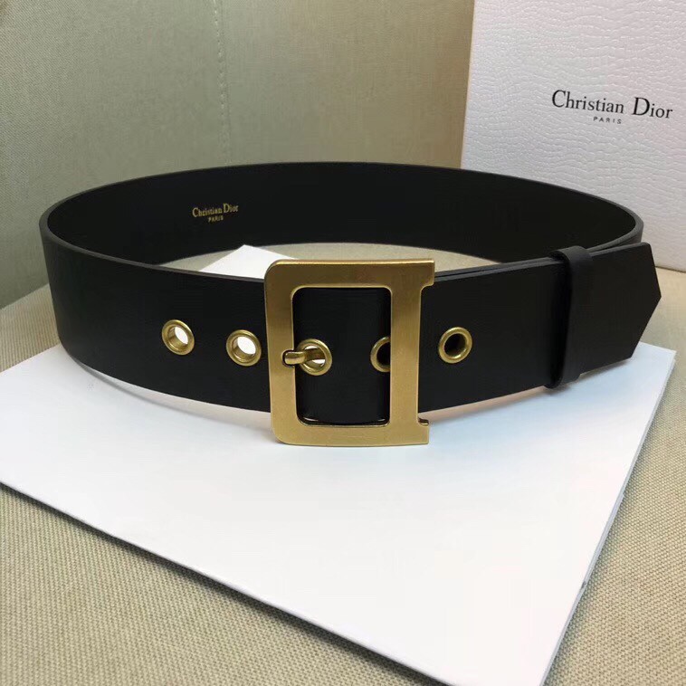 Dior Diorquake 55MM Belt In Black Calfskin