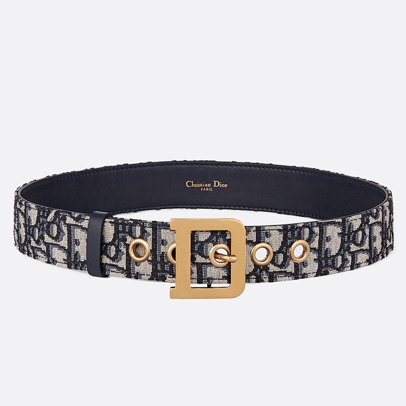 Dior Diorquake 35MM Belt In Blue Oblique Canvas