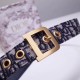 Dior Diorquake 35MM Belt In Blue Oblique Canvas