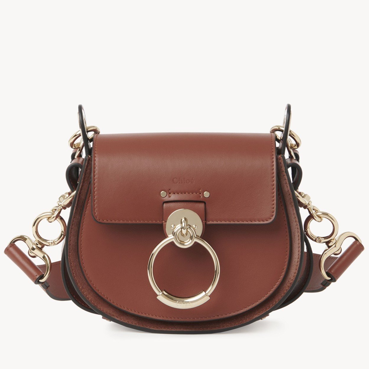 Chloe Small Tess Shoulder Bag In Caramel Calfskin