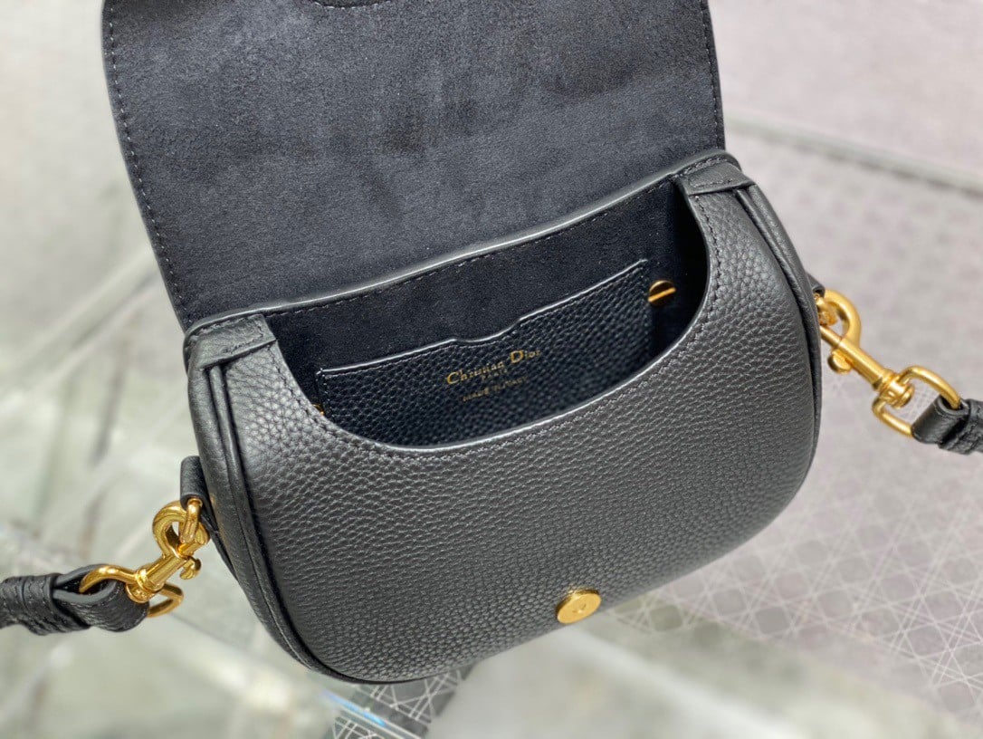 Dior Bobby Small Bag In Black Grained Calfskin