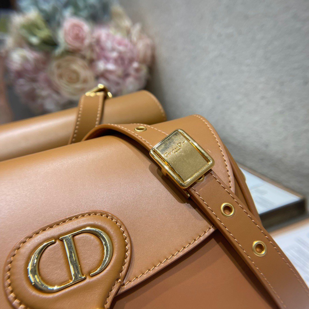 Dior Bobby Medium Bag In Brown Box Calfskin