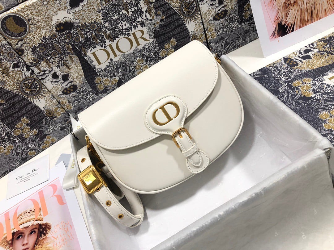 Dior Bobby Medium Bag In White Box Calfskin