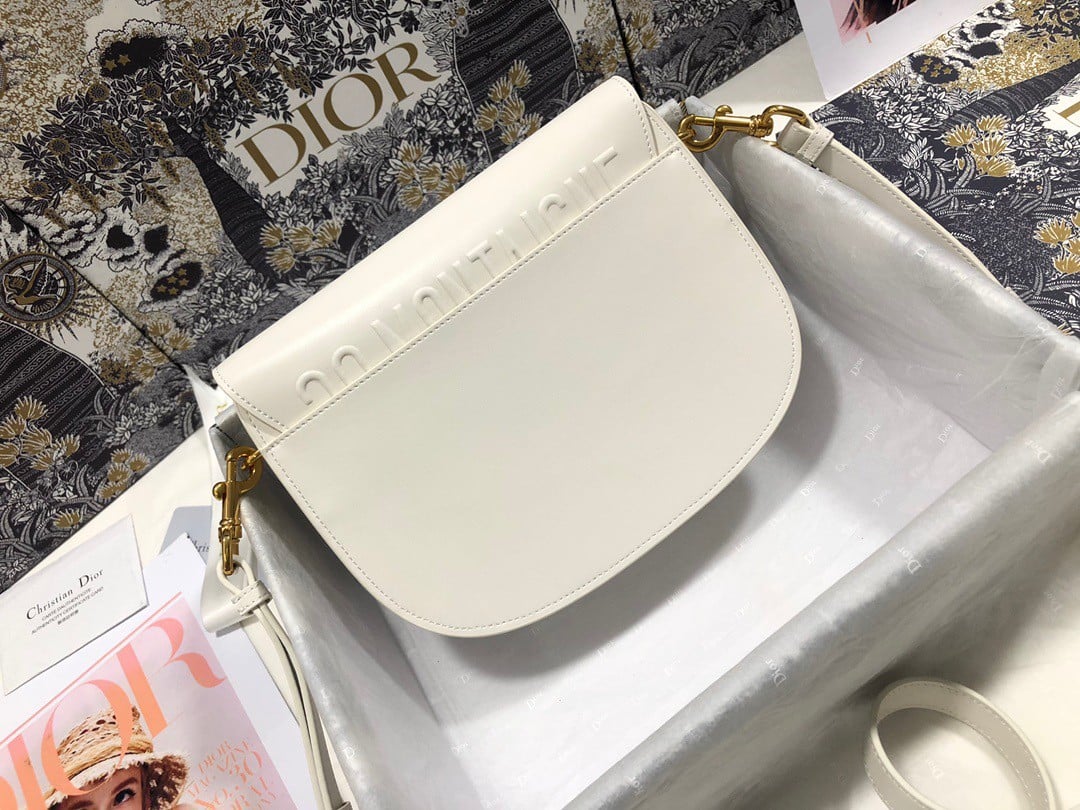 Dior Bobby Medium Bag In White Box Calfskin