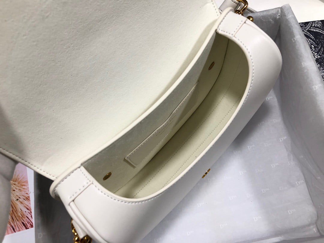 Dior Bobby Medium Bag In White Box Calfskin