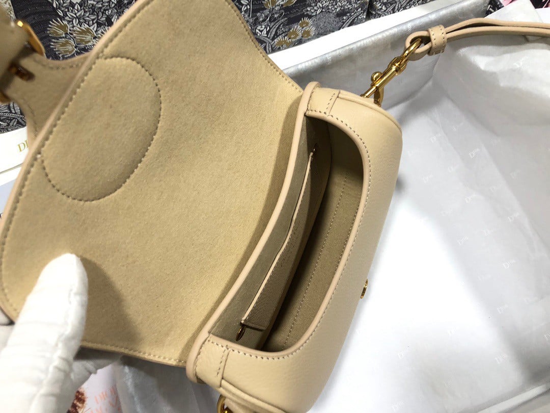 Dior Bobby Medium Bag In Beige Grained Calfskin