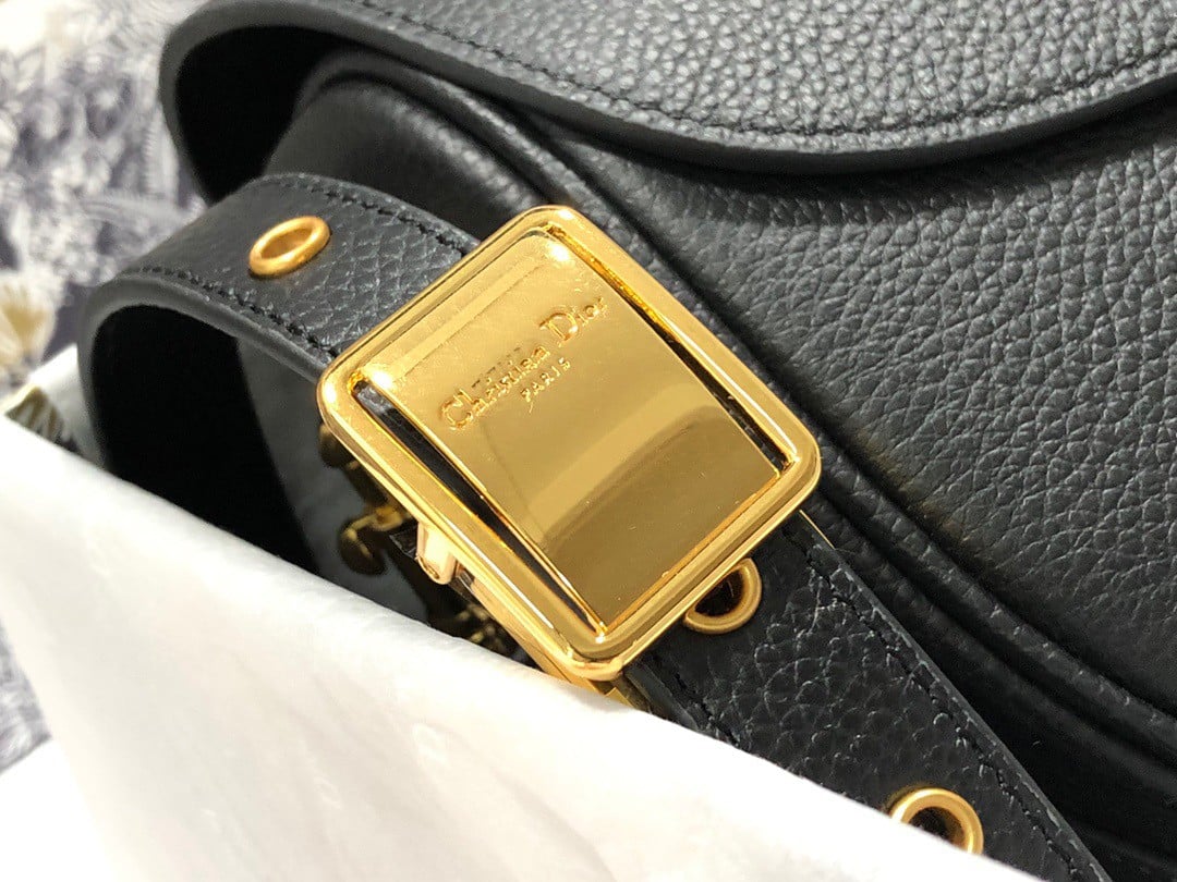 Dior Bobby Medium Bag In Black Grained Calfskin