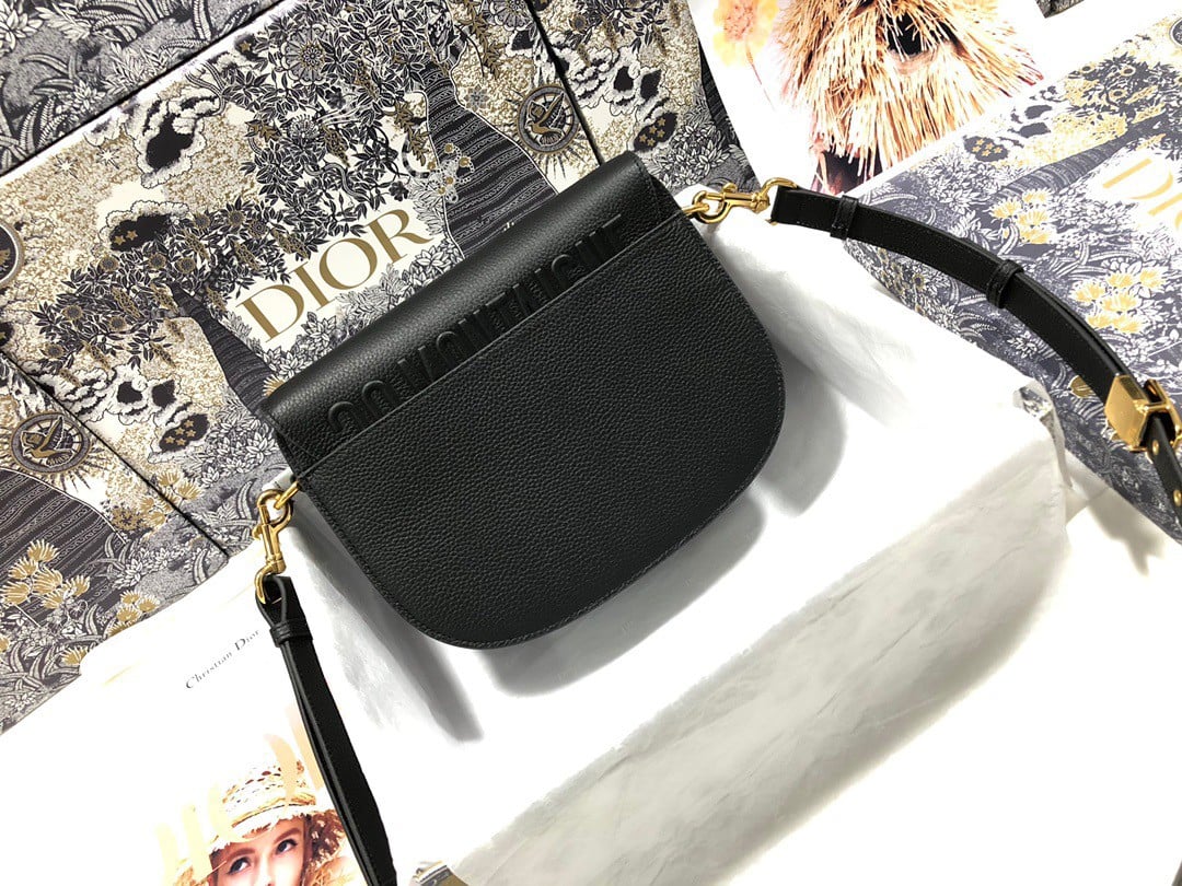 Dior Bobby Medium Bag In Black Grained Calfskin