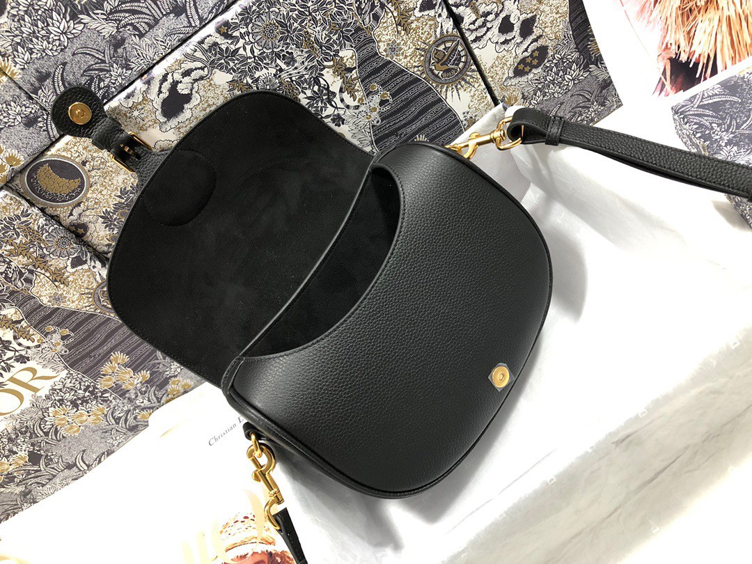 Dior Bobby Medium Bag In Black Grained Calfskin