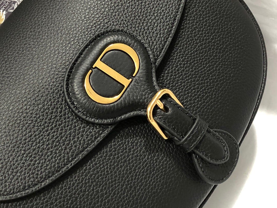 Dior Bobby Medium Bag In Black Grained Calfskin