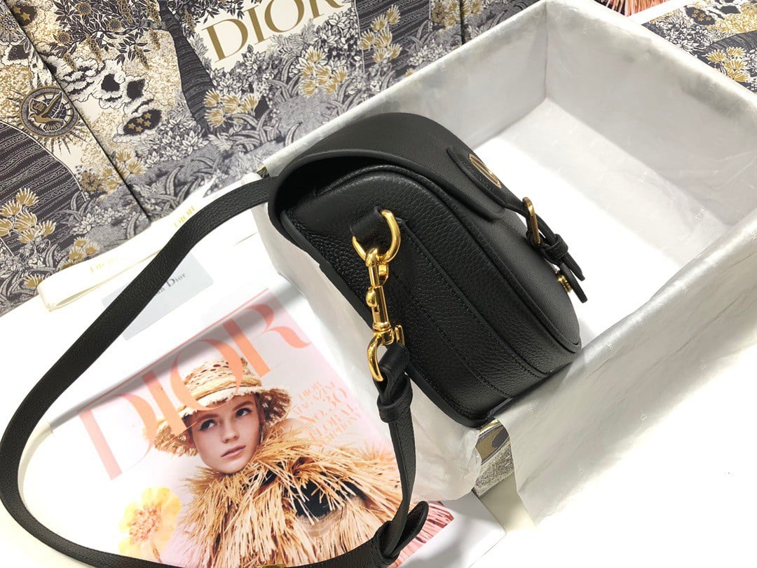 Dior Bobby Medium Bag In Black Grained Calfskin