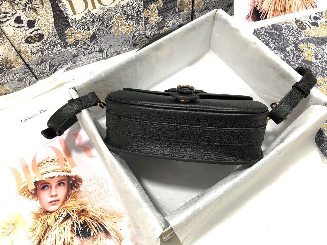 Dior Bobby Medium Bag In Black Grained Calfskin