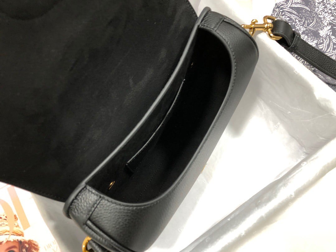 Dior Bobby Medium Bag In Black Grained Calfskin