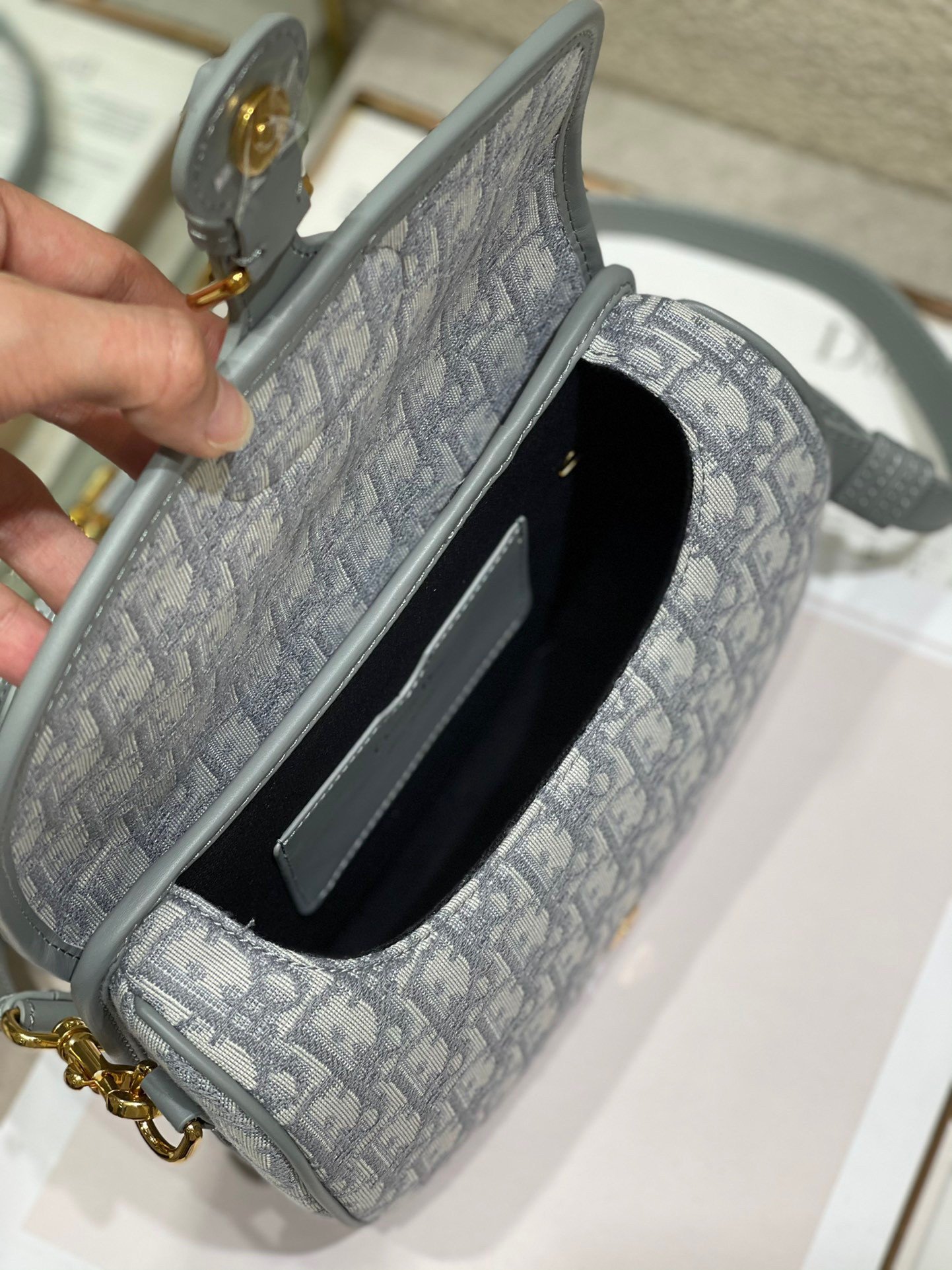 Dior Bobby Medium Bag In Grey Dior Oblique Jacquard