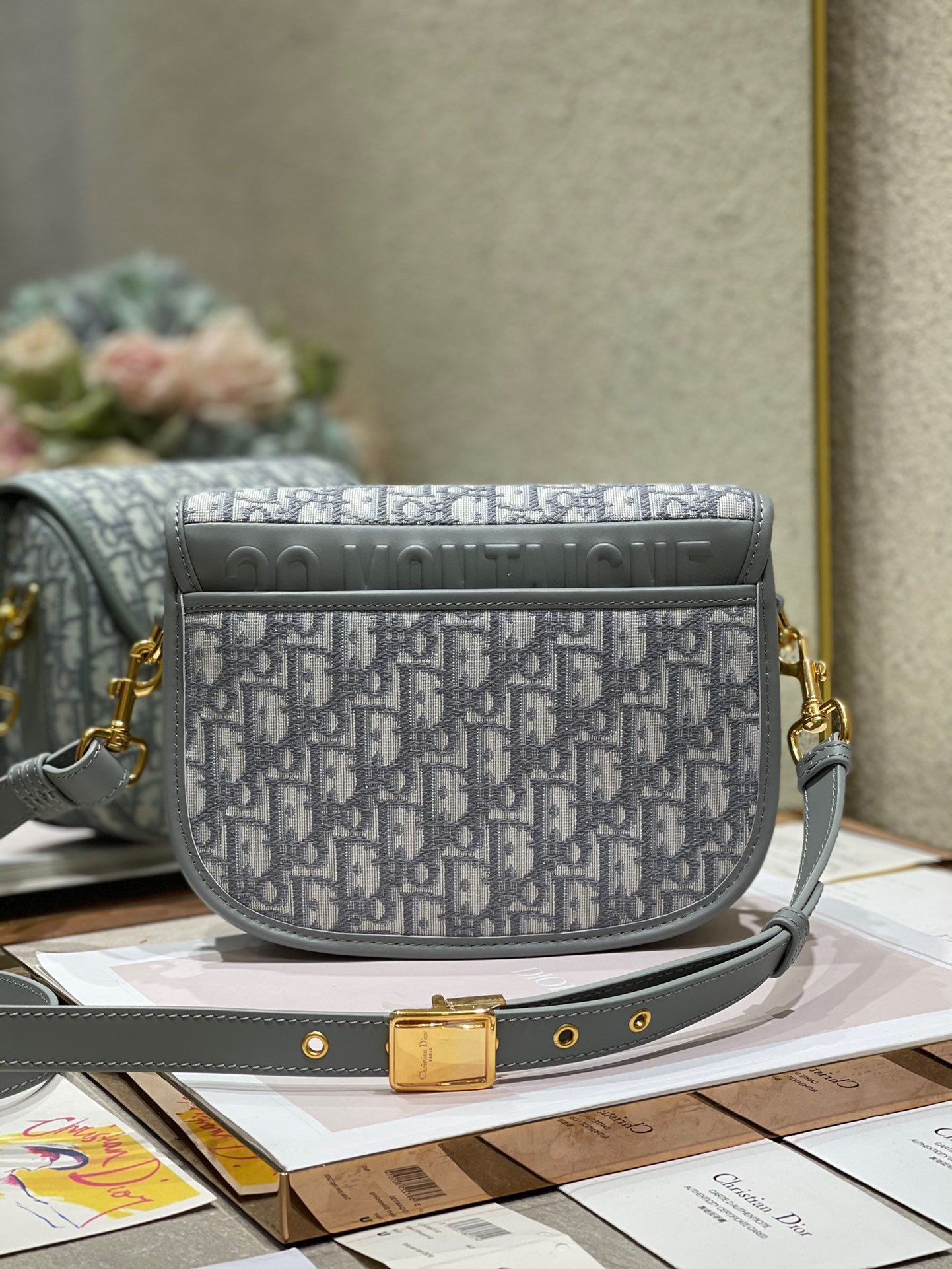 Dior Bobby Medium Bag In Grey Dior Oblique Jacquard