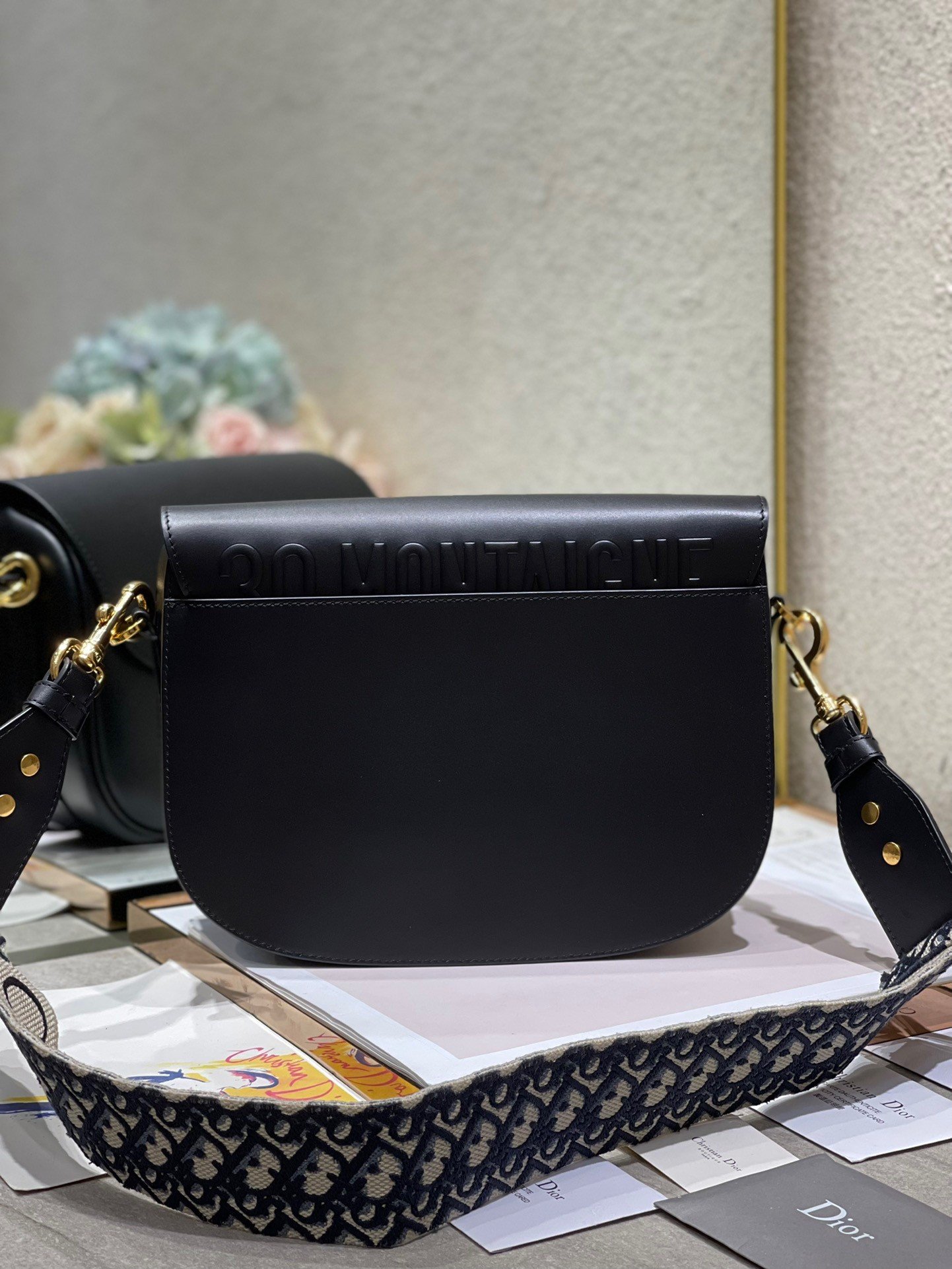 Dior Bobby Large Bag In Black Box Calfskin