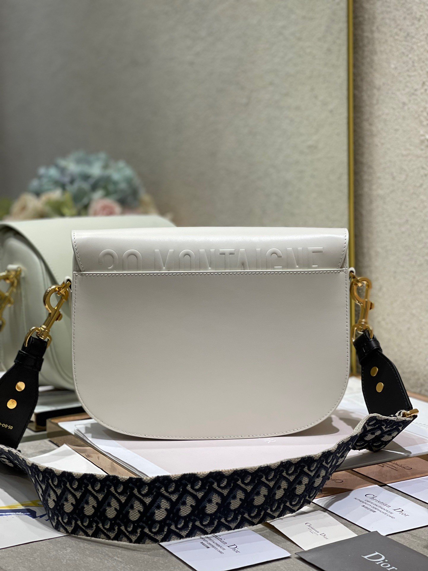 Dior Bobby Large Bag In White Box Calfskin